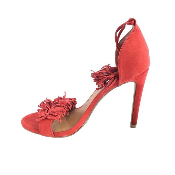 Mossimo Red Fringe Gladiator Heels Size 7 - Picture 3 of 8